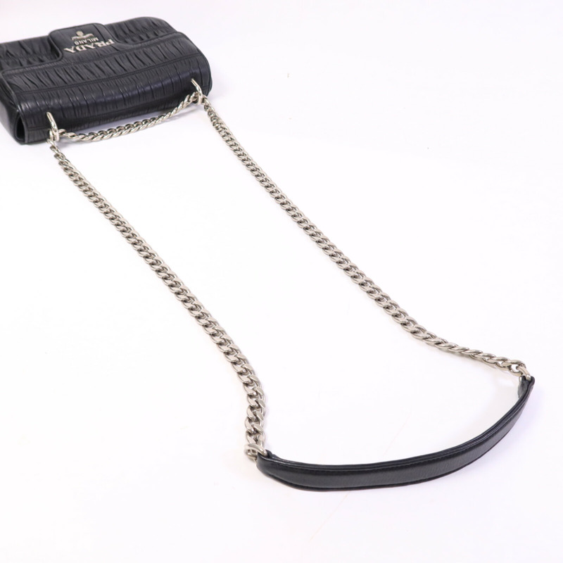 PRADA 羊皮皮革Shoulder Bag鏈帶肩背袋-8