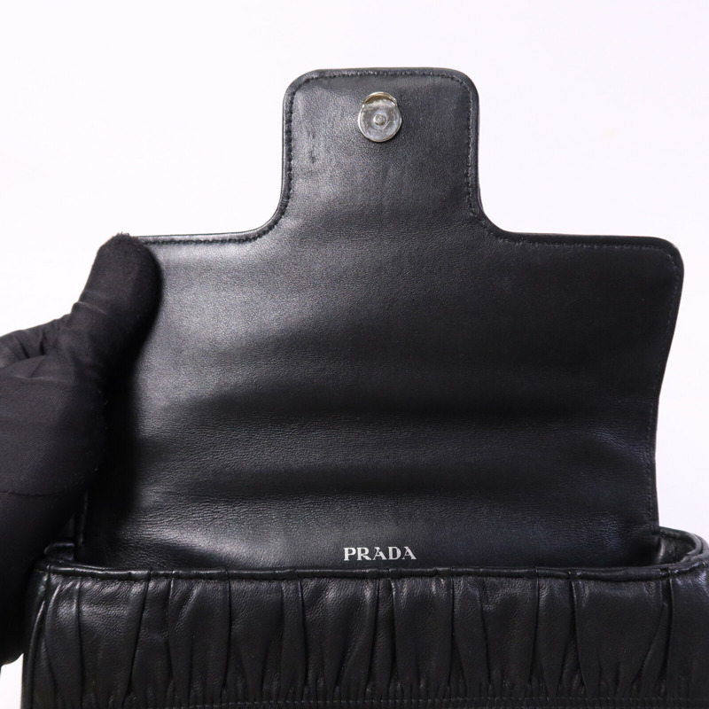 PRADA 羊皮皮革Shoulder Bag鏈帶肩背袋-14