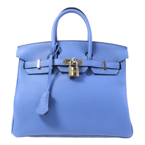 HERMES Togo皮革Birkin 25手挽袋Bleu Azur