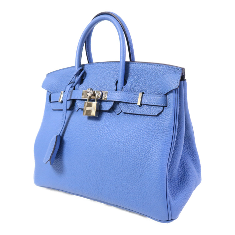 HERMES Togo皮革Birkin 25手挽袋Bleu Azur-2