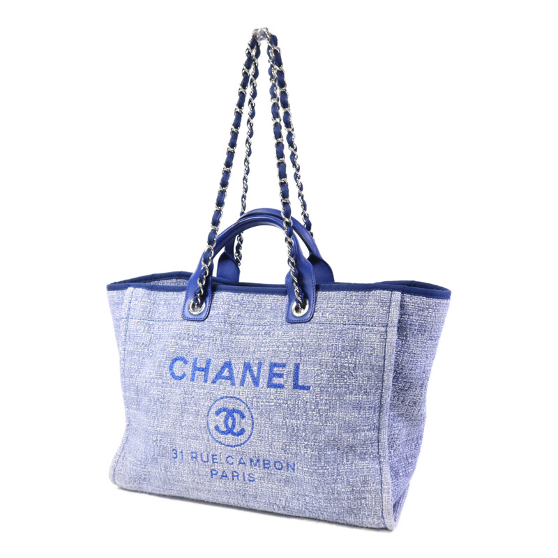 CHANEL 帆布Deauville Tote Bag手挽肩背兩用袋-2