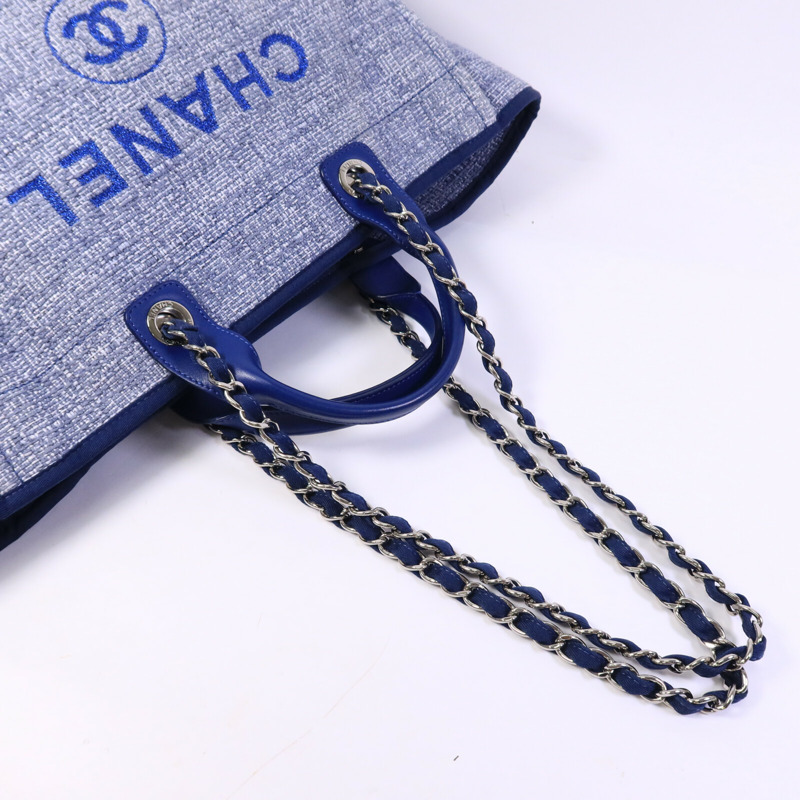 CHANEL 帆布Deauville Tote Bag手挽肩背兩用袋-8