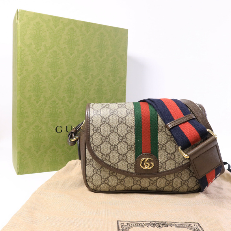 GUCCI 塗層帆布Ophidia GG手挽肩背兩用袋-9