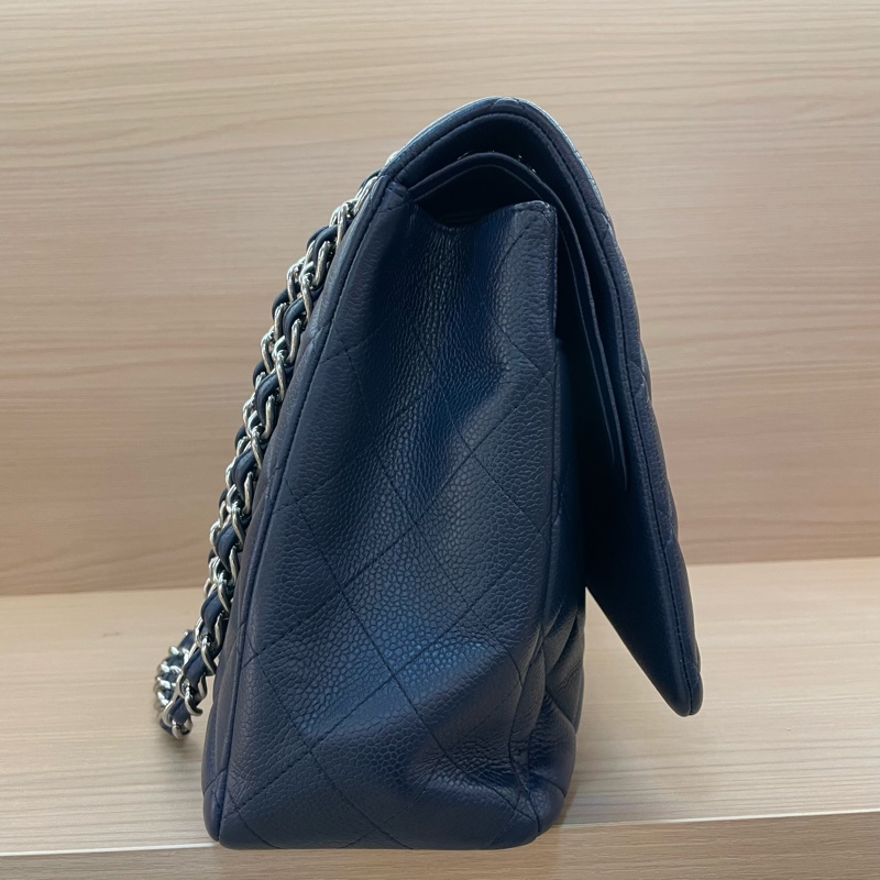 NO:D22 Chanel CF 深藍色羊皮 單肩斜挎鏈條包 大號 2011年 15開 有塵袋 無卡無盒子 尺寸低長33*高21*寬10*-3