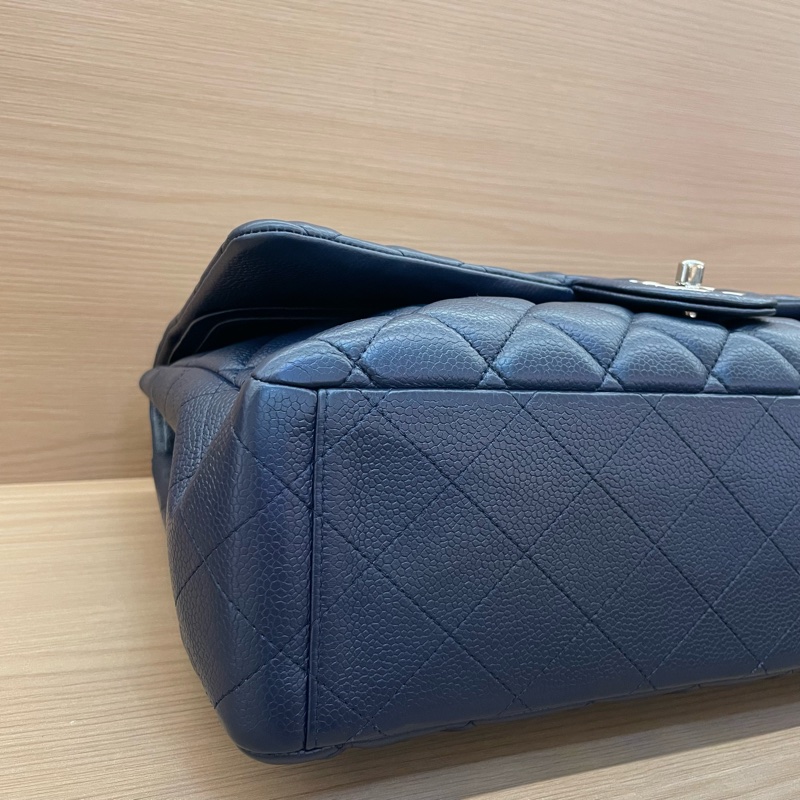 NO:D22 Chanel CF 深藍色羊皮 單肩斜挎鏈條包 大號 2011年 15開 有塵袋 無卡無盒子 尺寸低長33*高21*寬10*-8