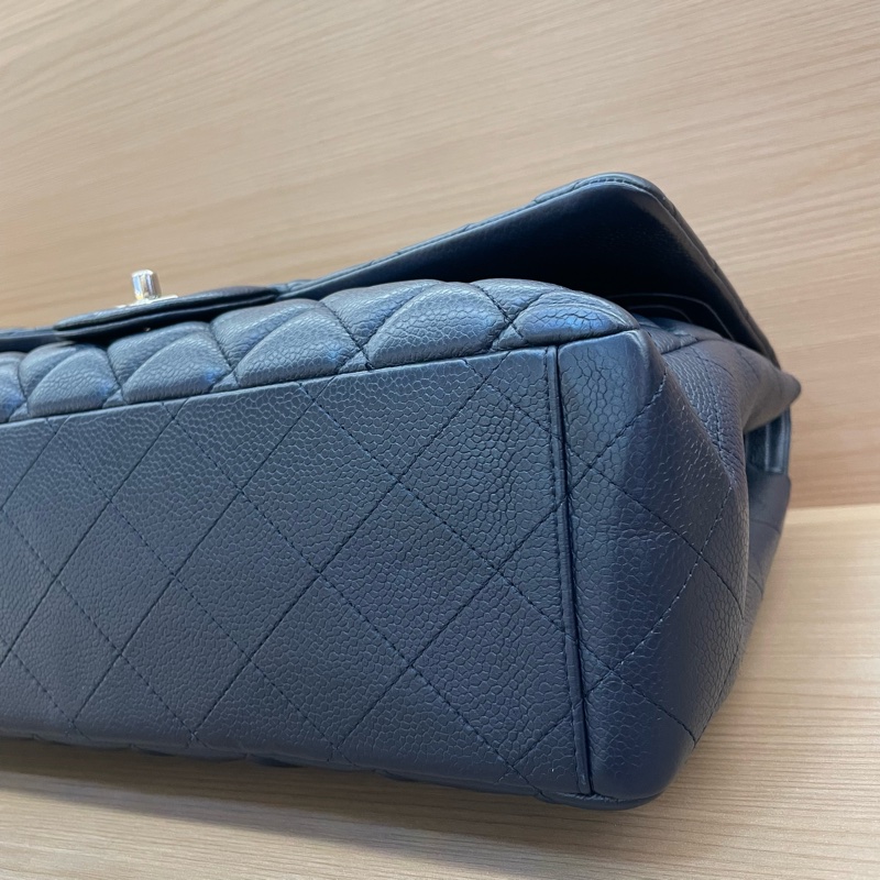 NO:D22 Chanel CF 深藍色羊皮 單肩斜挎鏈條包 大號 2011年 15開 有塵袋 無卡無盒子 尺寸低長33*高21*寬10*-9