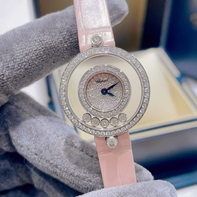 蕭邦快樂鑽石白金鑽石石英女表-1