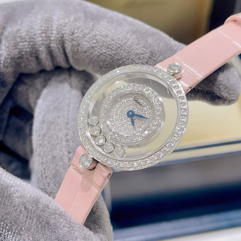 蕭邦快樂鑽石白金鑽石石英女表-2