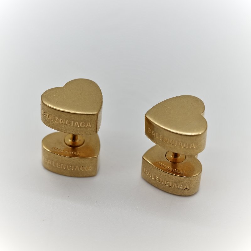Balenciaga 巴黎世家 金色 心形 耳環 耳釘-6