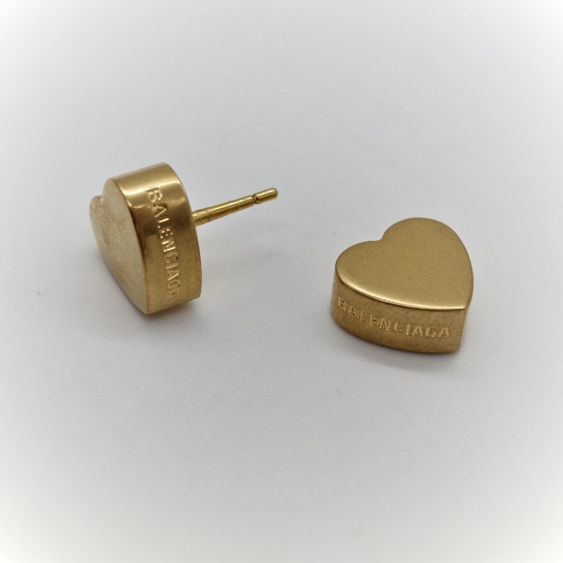 Balenciaga 巴黎世家 金色 心形 耳環 耳釘-7