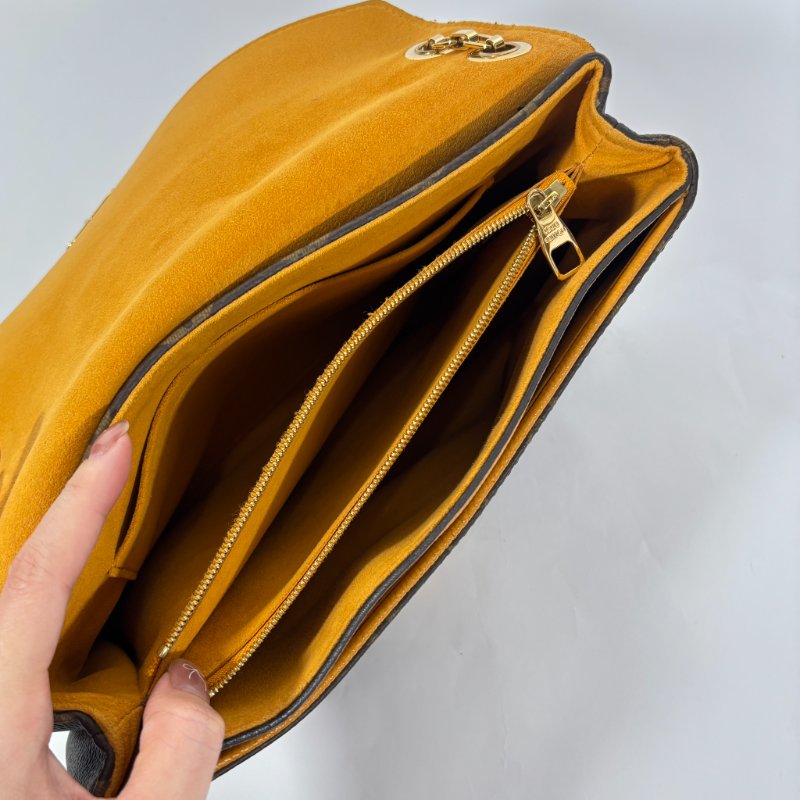 Louis Vuitton Monogram Pallas Chain Bag金扣鍊帶肩背包-0