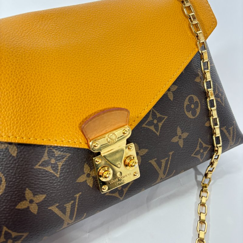 Louis Vuitton Monogram Pallas Chain Bag金扣鍊帶肩背包-1