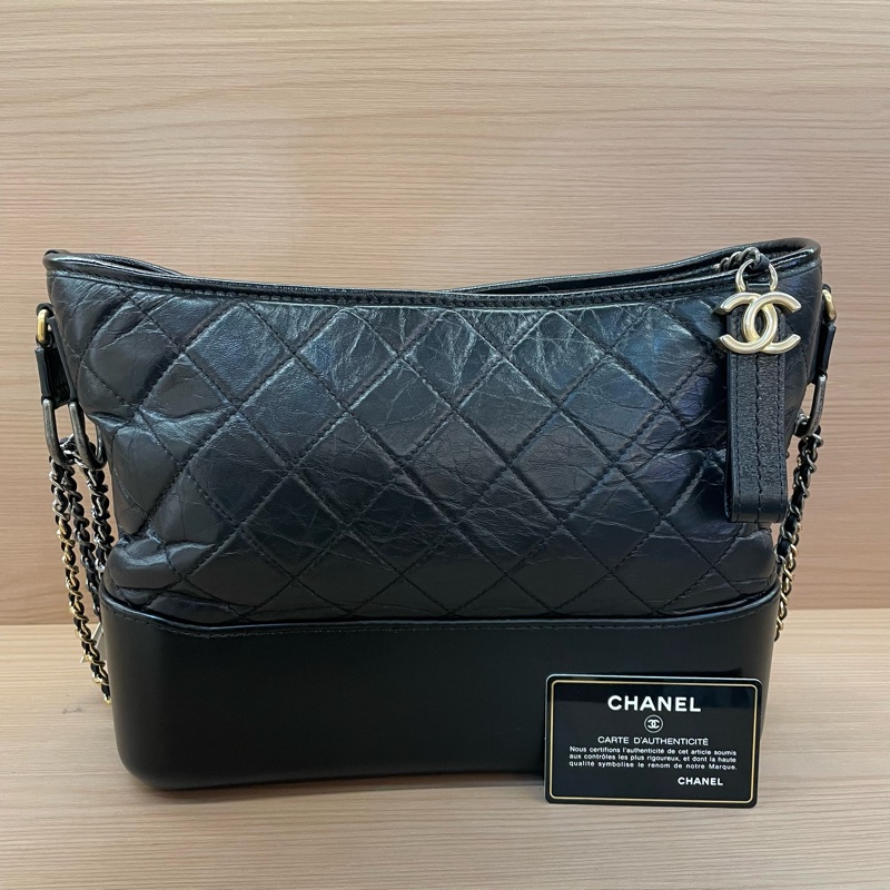 Chanel 香奈儿 中號 2018年 25開 黑色鸳鸯链条流浪包 有塵袋 有卡 無盒子 尺寸底長27*高22-0