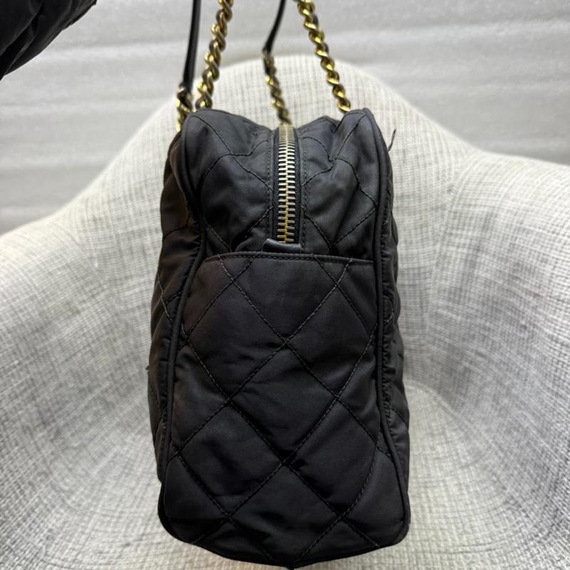 【人生第一個大牌包🤩全網最低價✨】Prada 普拉達 黑色尼龍菱格紋 單肩鏈條包-5