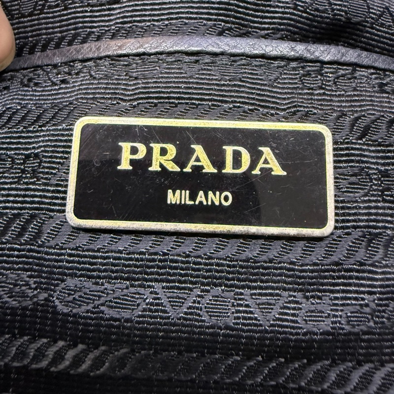 【人生第一個大牌包🤩全網最低價✨】Prada 普拉達 黑色尼龍菱格紋 單肩鏈條包-10