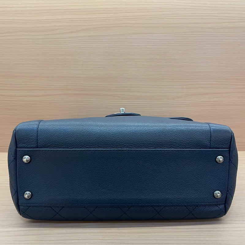 NO:C93 Chanel 郵差包 藍灰荔枝皮 中號 2015年 20開 手提單肩鏈條包 有塵袋 無卡無盒子 尺寸底長30*高25*寬14*-7