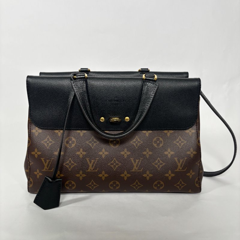 LV老花拼色手提斜背包-0