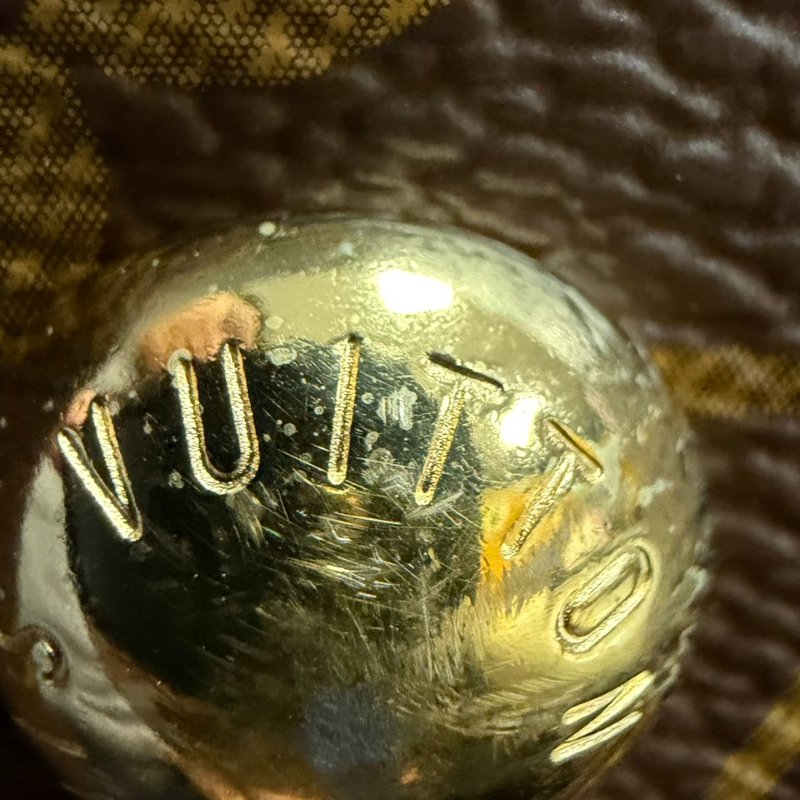 LV老花拼色手提斜背包-5