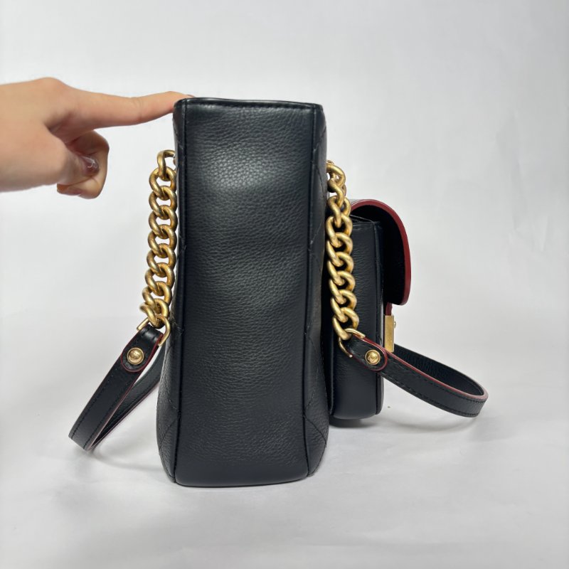 香奈兒CHANEL荔枝紋皮革鍊條托特手提/肩背包(黑)-3