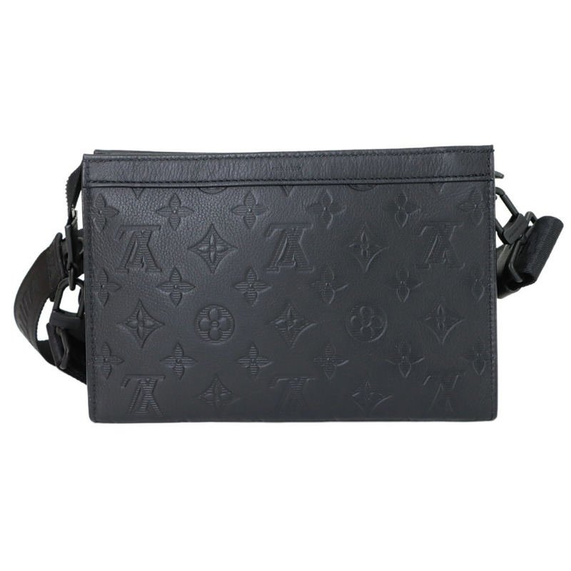 路易威登 Monogram Shadow Gaston 穿戴式皮夾單肩手提包黑色皮革 M81115 RFID-2