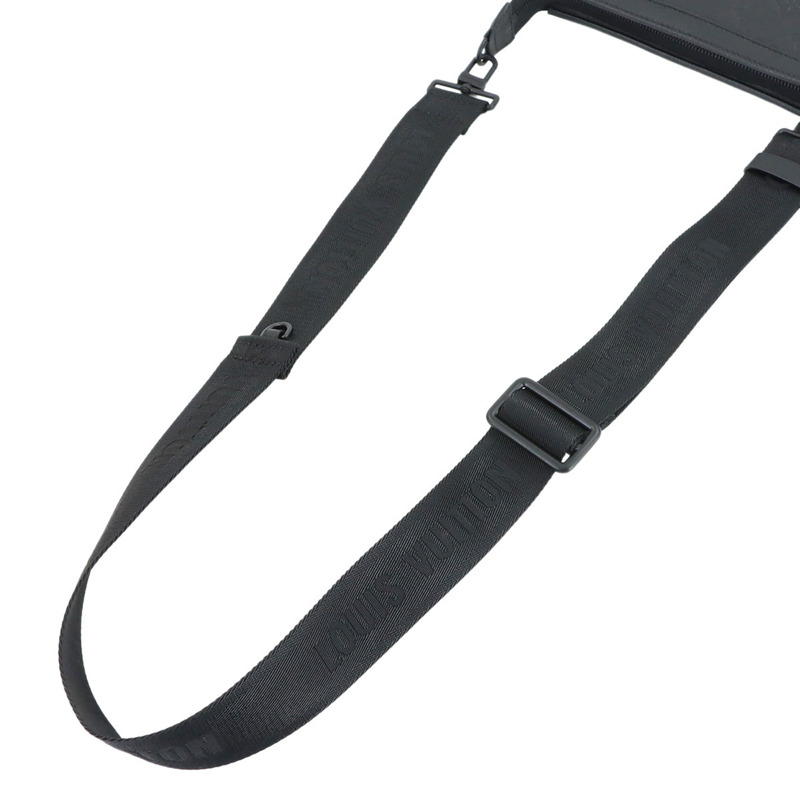 路易威登 Monogram Shadow Gaston 穿戴式皮夾單肩手提包黑色皮革 M81115 RFID-5