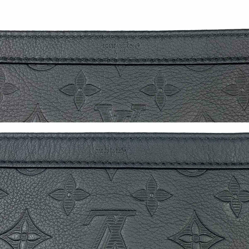 路易威登 Monogram Shadow Gaston 穿戴式皮夾單肩手提包黑色皮革 M81115 RFID-7