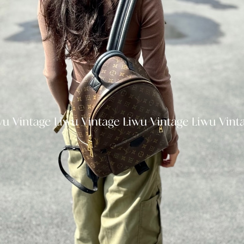 莉亞精品♡LV MM 老花經典後背包 二手美包-1