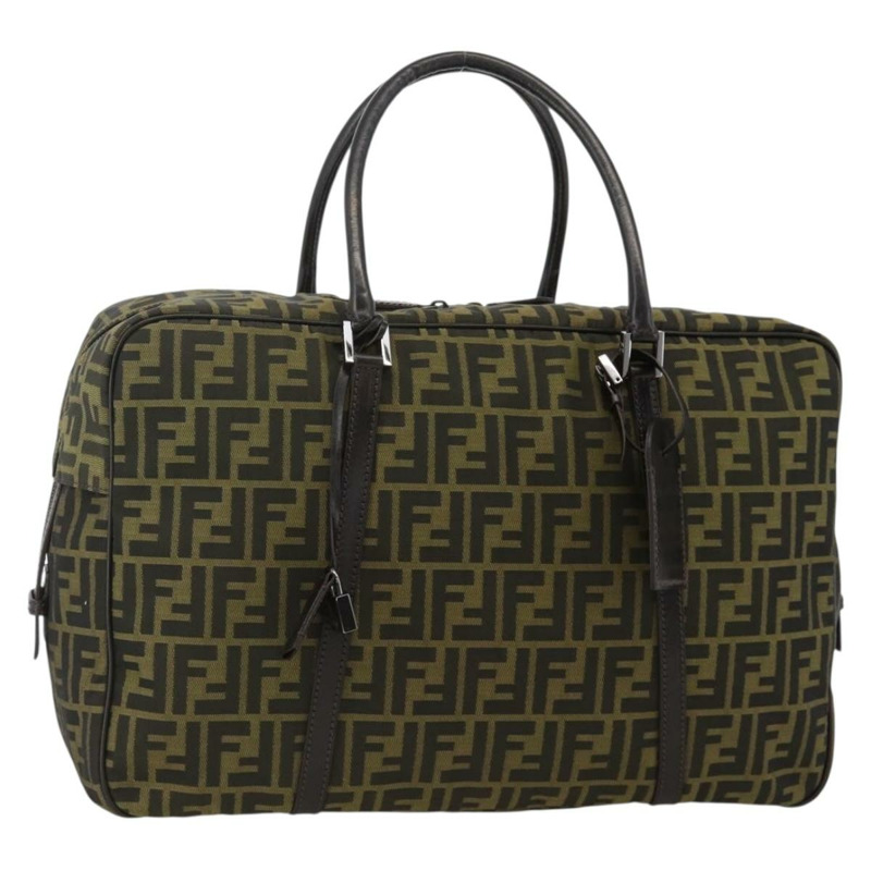 【日本直送】FENDI Zucca帆布波士頓包 棕色/黑色 正品 BAZ016A-0