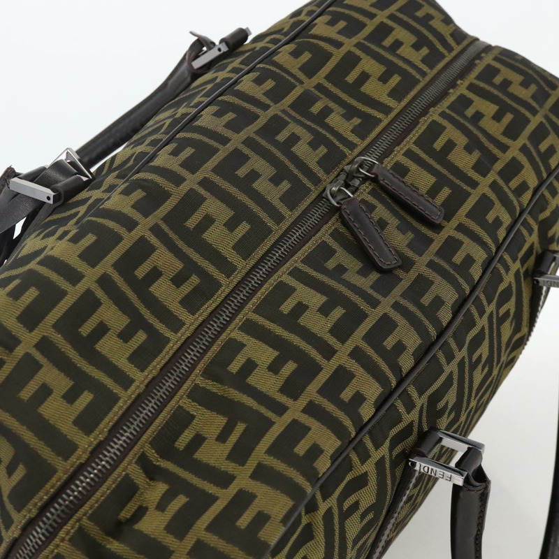 【日本直送】FENDI Zucca帆布波士頓包 棕色/黑色 正品 BAZ016A-5