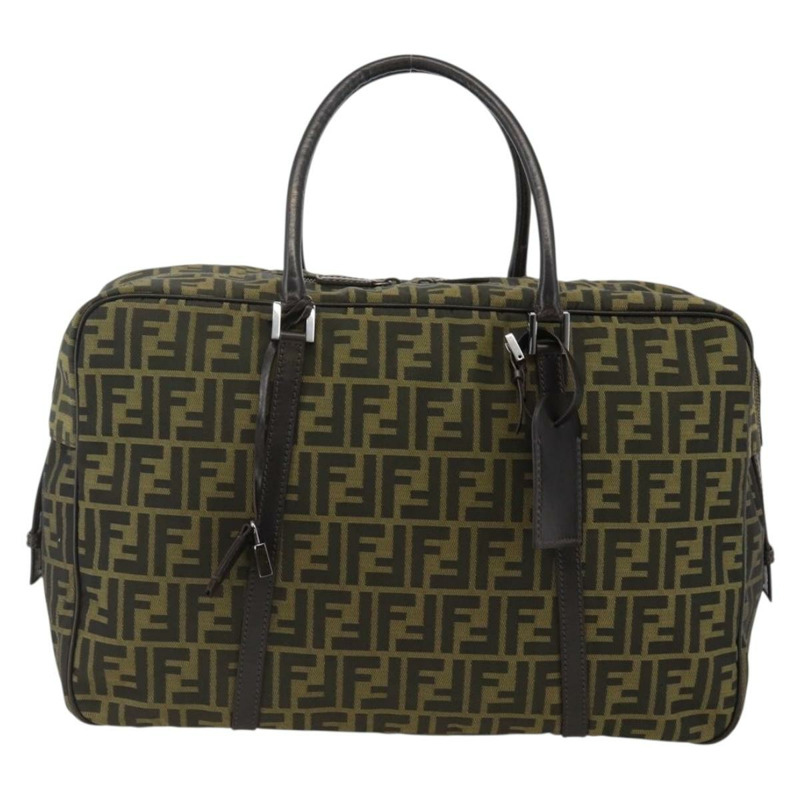 【日本直送】FENDI Zucca帆布波士頓包 棕色/黑色 正品 BAZ016A-12