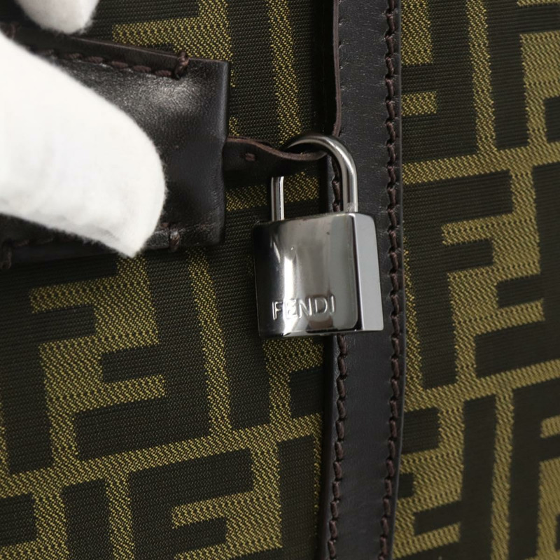 【日本直送】FENDI Zucca帆布波士頓包 棕色/黑色 正品 BAZ016A-17