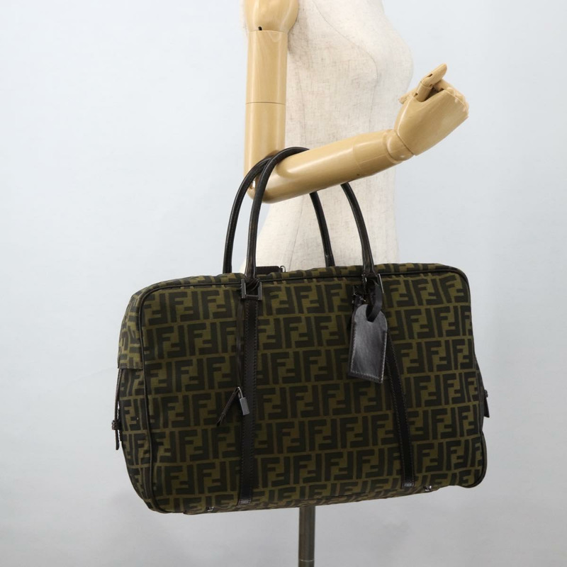 【日本直送】FENDI Zucca帆布波士頓包 棕色/黑色 正品 BAZ016A-25