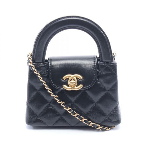 香奈兒 (CHANEL) 絎縫鏈條斜挎單肩包，羊皮材質，黑色，二手，女士款，金色五金