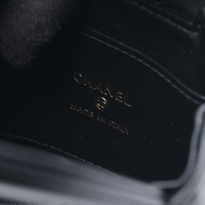 香奈兒 (CHANEL) 絎縫鏈條斜挎單肩包，羊皮材質，黑色，二手，女士款，金色五金-3