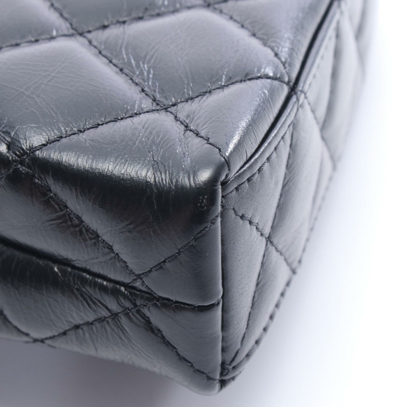 香奈兒 (CHANEL) 絎縫鏈條斜挎單肩包，羊皮材質，黑色，二手，女士款，金色五金-5