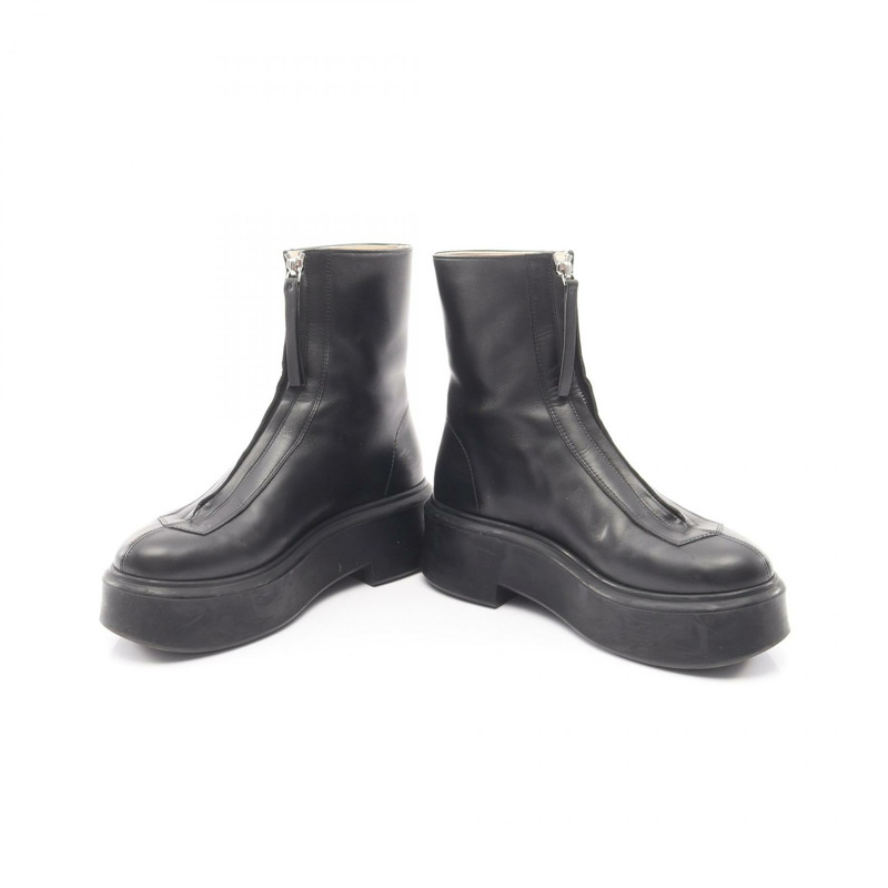 THE ROW 拉鍊短靴鞋 #37 黑色真皮二手女鞋-2
