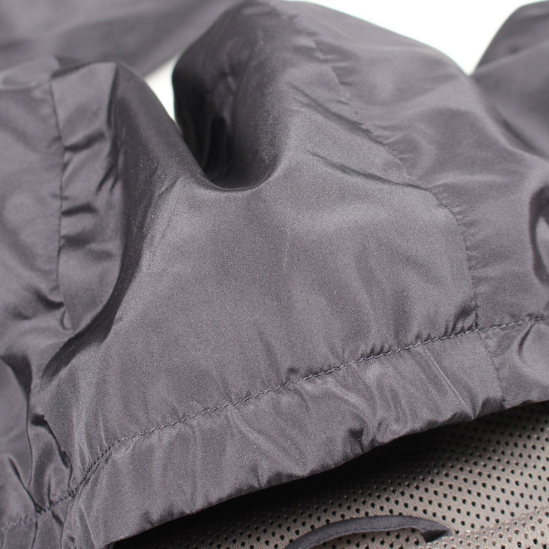 Miu Miu 技術絲綢拉鍊短款連帽衫 #42 聚酯纖維 海軍藍 灰色 二手 女款-6