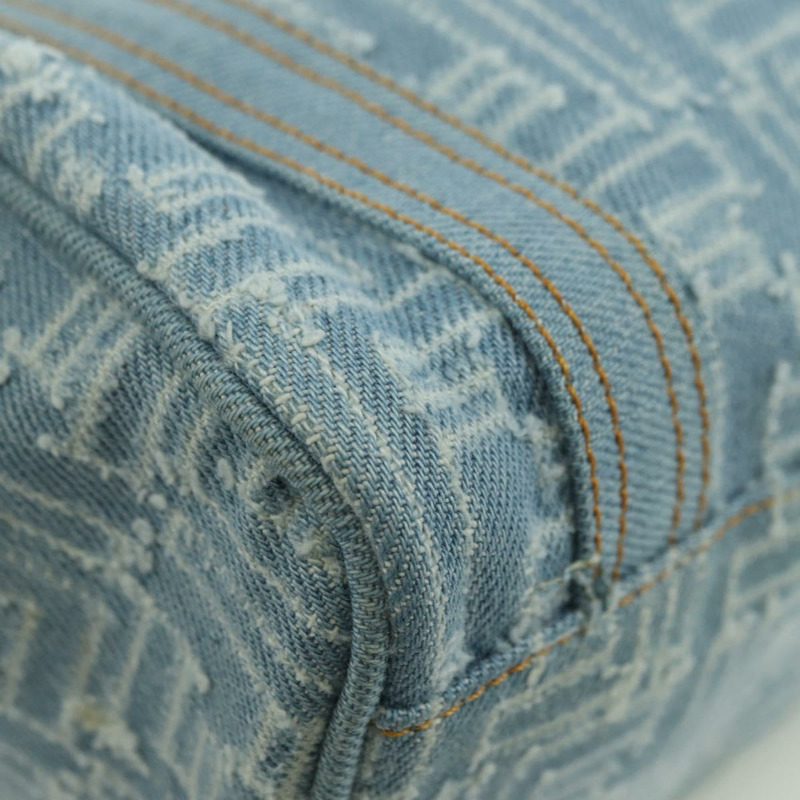 【日本直送】FENDI Zucca帆布迷你波士頓包,淺藍色,金色,正品 INZ017SAV-7