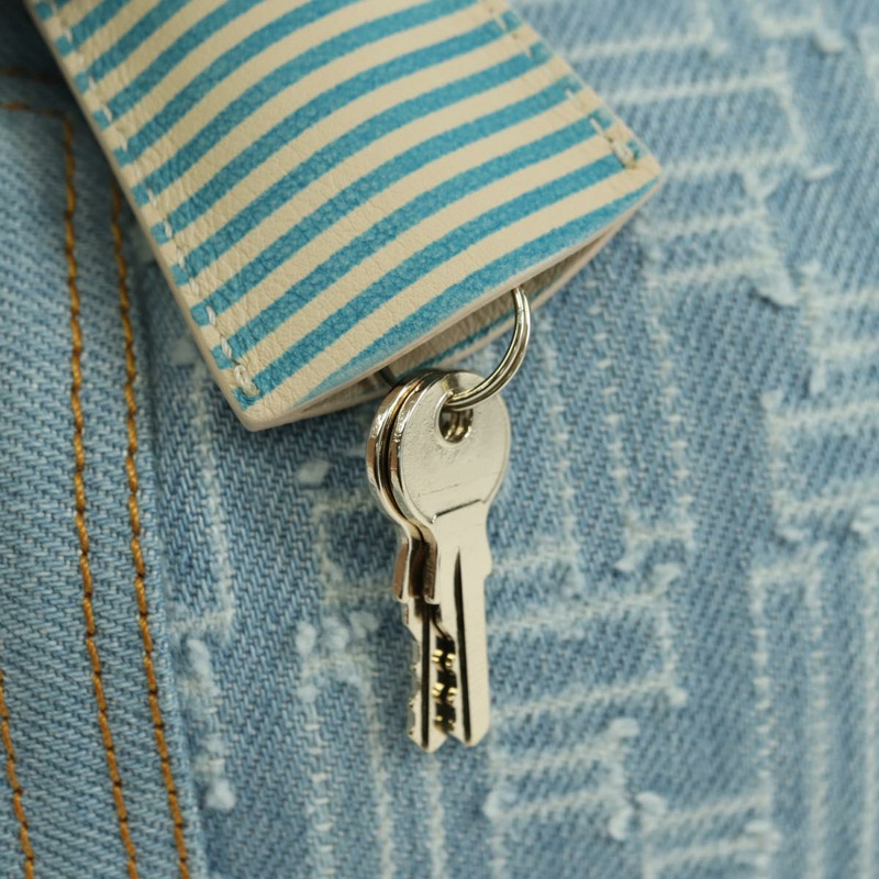 【日本直送】FENDI Zucca帆布迷你波士頓包,淺藍色,金色,正品 INZ017SAV-8