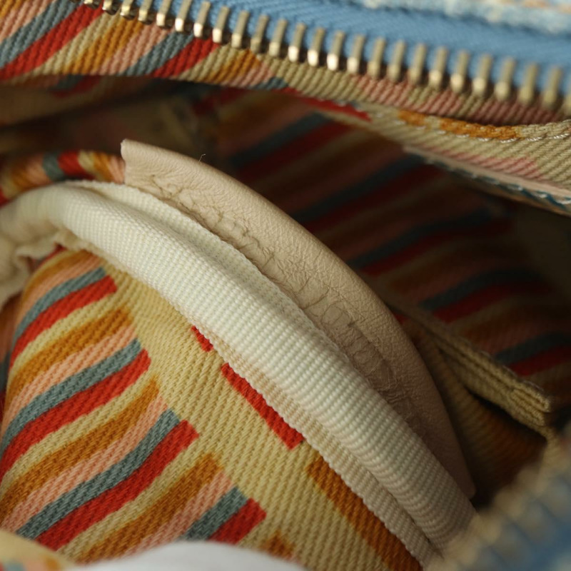 【日本直送】FENDI Zucca帆布迷你波士頓包,淺藍色,金色,正品 INZ017SAV-10