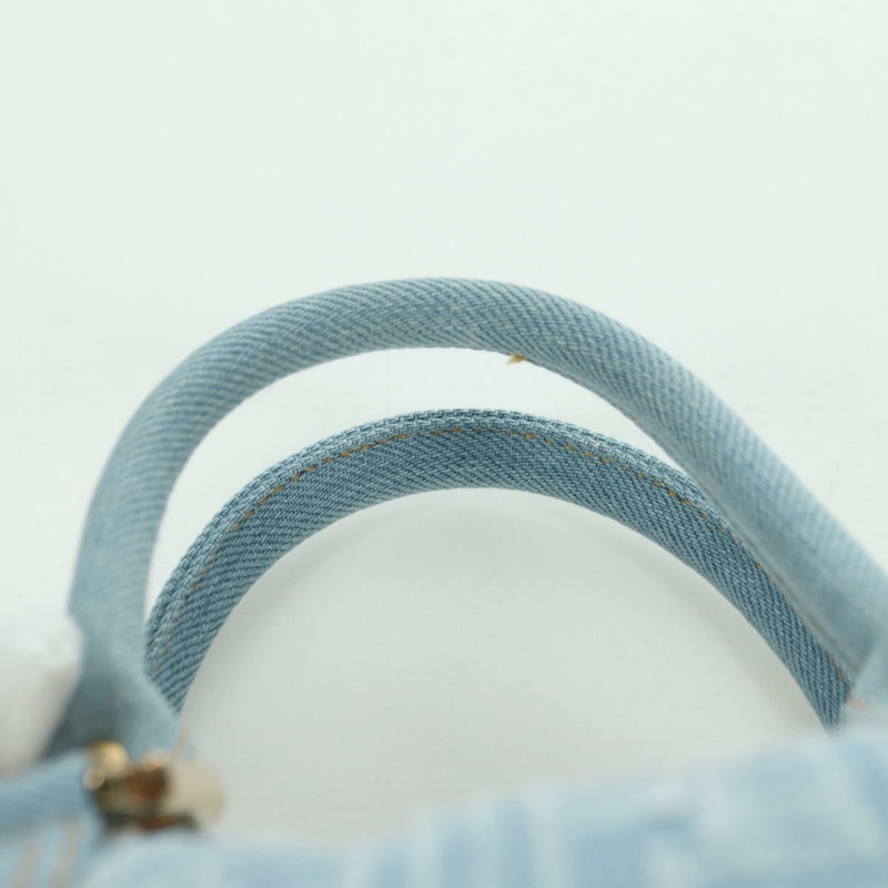 【日本直送】FENDI Zucca帆布迷你波士頓包,淺藍色,金色,正品 INZ017SAV-13