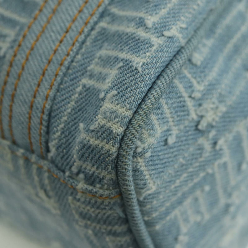 【日本直送】FENDI Zucca帆布迷你波士頓包,淺藍色,金色,正品 INZ017SAV-14