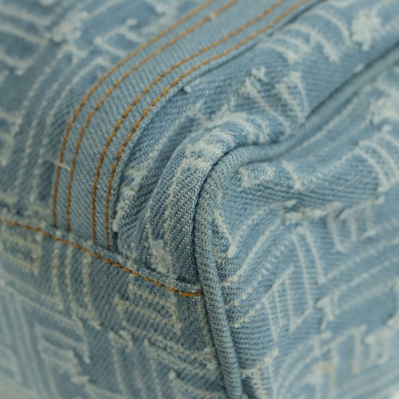 【日本直送】FENDI Zucca帆布迷你波士頓包,淺藍色,金色,正品 INZ017SAV-16