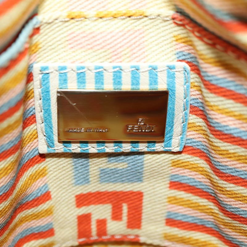 【日本直送】FENDI Zucca帆布迷你波士頓包,淺藍色,金色,正品 INZ017SAV-18