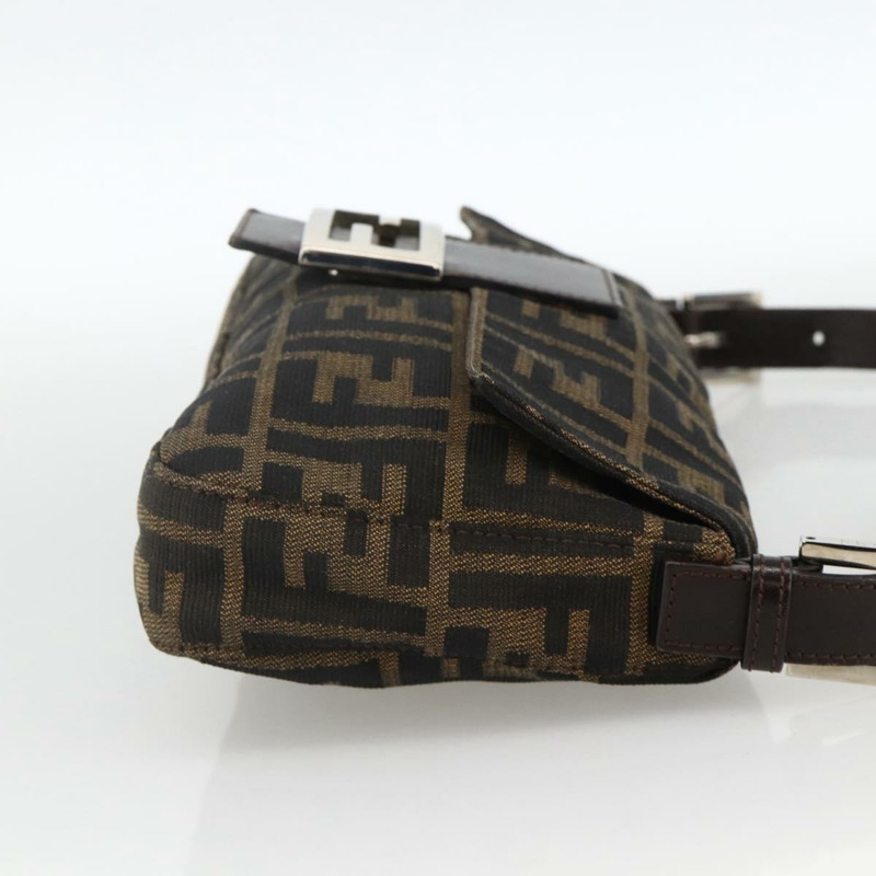 【日本直送】FENDI Zucca帆布Mamma Baguette單肩包 棕色/黑色 正品 YKZ1097SAV-3