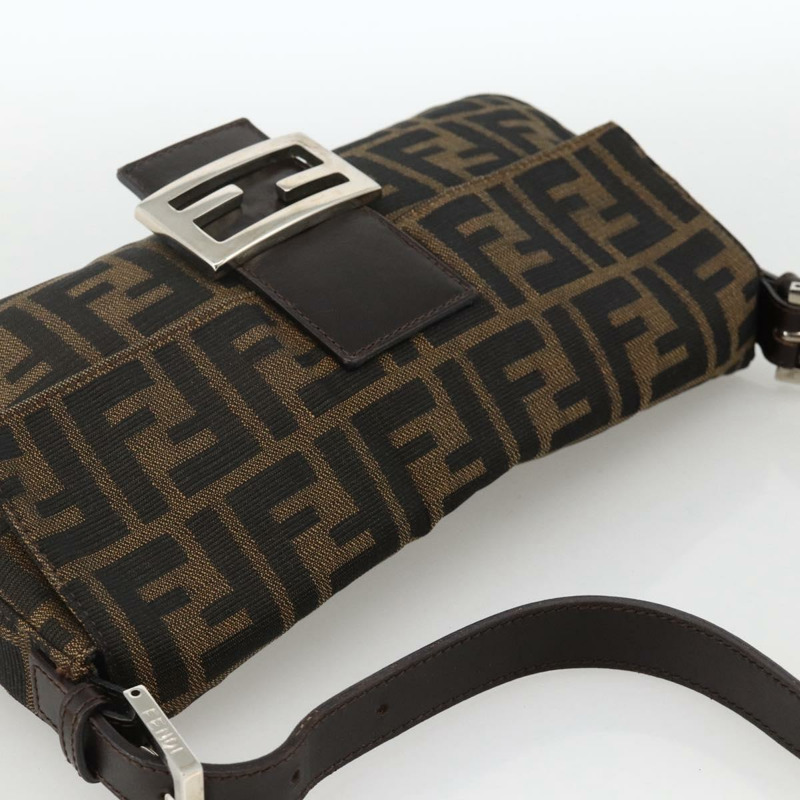 【日本直送】FENDI Zucca帆布Mamma Baguette單肩包 棕色/黑色 正品 YKZ1097SAV-5