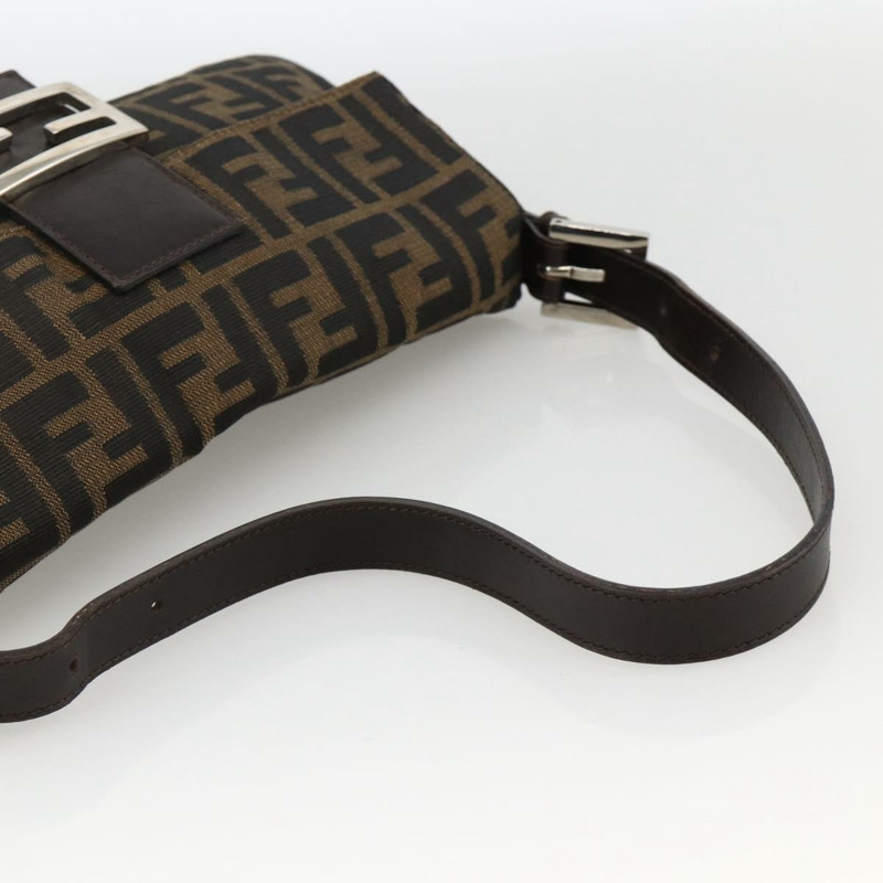 【日本直送】FENDI Zucca帆布Mamma Baguette單肩包 棕色/黑色 正品 YKZ1097SAV-6