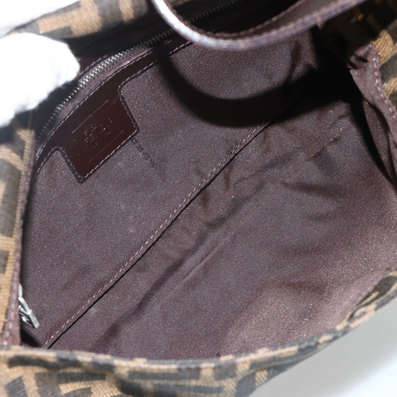 【日本直送】FENDI Zucca帆布Mamma Baguette單肩包 棕色/黑色 正品 YKZ1097SAV-8