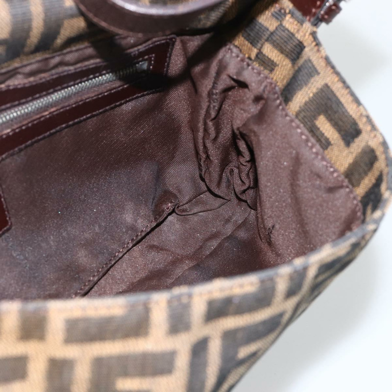 【日本直送】FENDI Zucca帆布Mamma Baguette單肩包 棕色/黑色 正品 YKZ1097SAV-20
