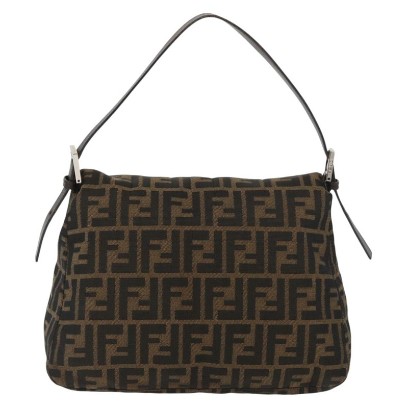 【日本直送】FENDI Zucca帆布Mamma Baguette單肩包 棕色/黑色 正品 am11279V-1